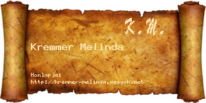 Kremmer Melinda névjegykártya